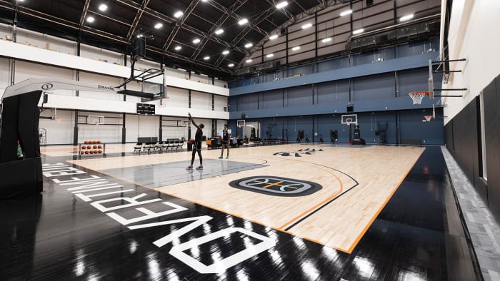 The practice court at Overtime Elite Academy.